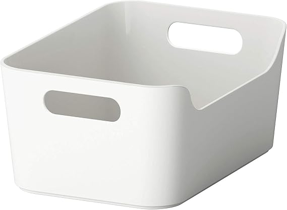 IKEA 301.550.19 VARIERA Convenient Kitchen Open Storage Box, High Gloss White, Easy to Carry and Take Out of Your Kitchen Drawers or Shelves Since it Has Two Grip-friendly Handles