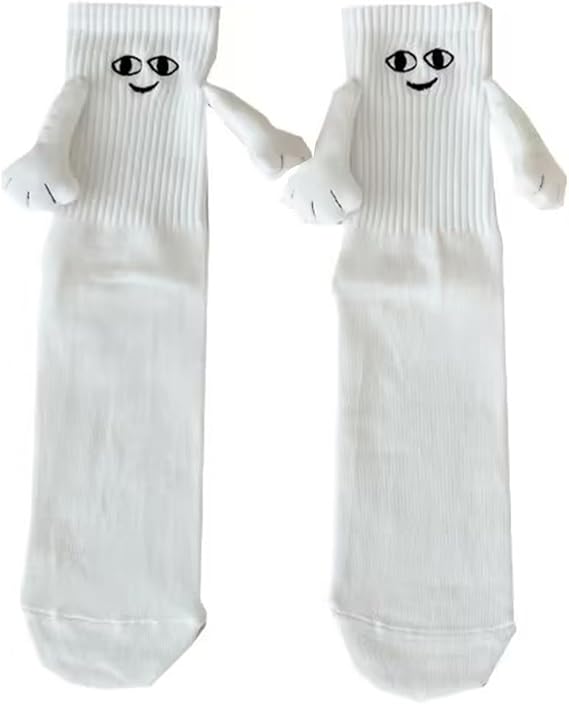 Novelty Couple Holding Hands Socks, Funny Women Men Magnetic Mid-Tube Socks for for Couples Friends Sisters Lovers