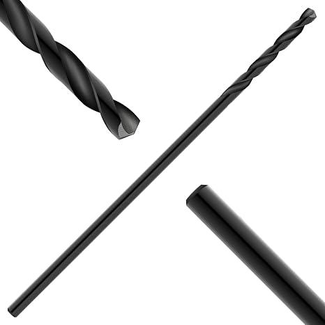 COMOWARE Long Drill Bit - 3/8 in. x 12 in. Extra Length Aircraft Black Oxide Drill Bit for Wood, Plastic, Aluminum, PVC