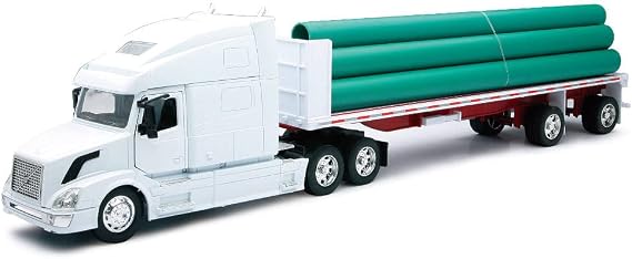 VN-780 FLATBED W/ LONG PIPE Truck New Ray by NewRay