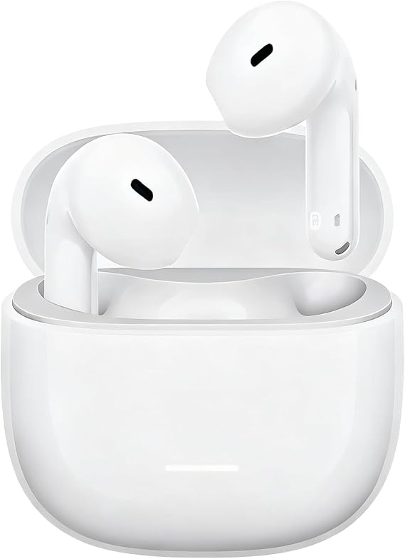 Redmi Buds 8 Active, Wireless Earphones with Semi-in-Ear Design, 14.2mm Titanium Diaphragm Drivers, Bluetooth 5.4, 37H Long Battery Life, Dual Mic AI Noise Cancellation, Google Fast Pair, White