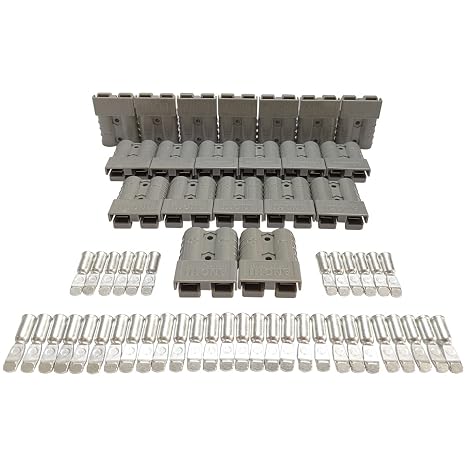50Amp Power Connector Plug 50A Quick Connect Disconnect 600 V 10 Pairs(20pcs) for 50Amp Battery Connector(Grey, 6awg)