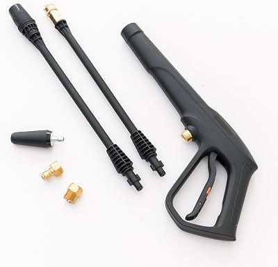 Pressure Washer Gun Complete Set with Replacement Wand, 4-in-1 Nozzle, Turbo Nozzle, 38 & M22 Male Plug. Replacement for Ryobi, Powerstroke, Greenworks, Electric Power Washer