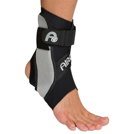 DJO 02TMR AIRCAST A60 Ankle Support, Black, Right, Men Size 7.5-11.5, Women Size 9-13, Medium