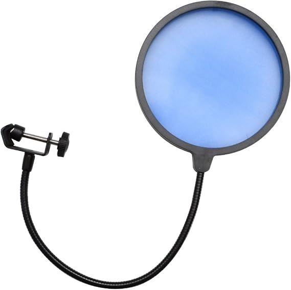Seismic Audio - SA-MicScreenBlue - Flexible Microphone Wind Screen Studio Mic Pop Filter Blue