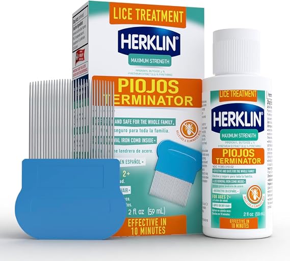 Herklin Lice Treatment Shampoo, Maximum Strength, Easy to Apply, 2 Fl Oz, Bottle