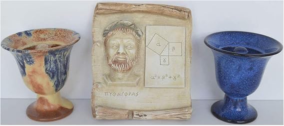 Pythagoras Sculpture Pythagorean Set of Two Cup of Justice Greedy Cup