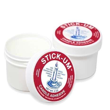 Stick-um Candle Adhesive - 2 pk Candle Stick Adhesive 2oz - Taper Candle Glue - Candle Stay Secure - Candlestick Adhesive - Stickum Candle Adhesive Stickum Grip - Candle Accessories