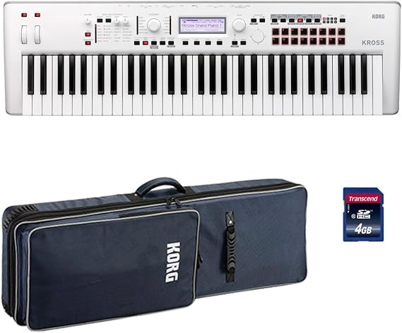 KORG KROSS2-61 KROSS2-61-SC Exclusive White Synthesizer Case and Triton Sound SD Card Included