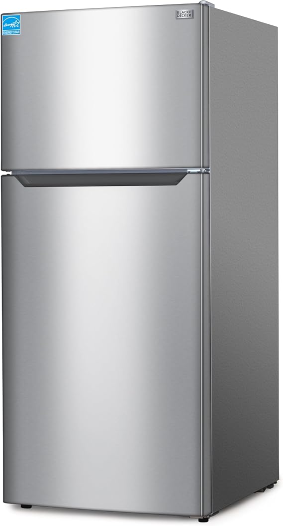 BLACK+DECKER 18.1 Cu. Ft. Top Mount Refrigerator, BR1810HS, Stainless Look