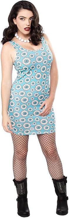 Sourpuss Aqua Blue Optical Delusion Dress from Clothing (Small)