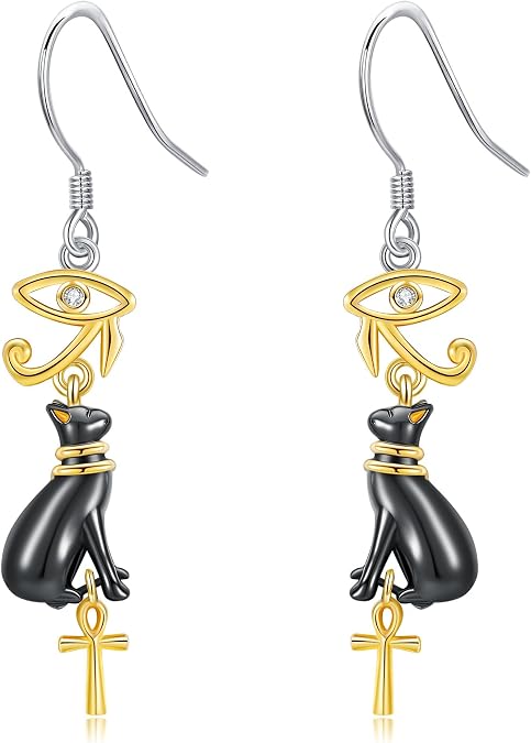 Dangle Earrings 925 Sterling Silver Witches Knot/Butterfly/Dragonfly/Mushroom/Highland Cow Jewelry Cat Gifts for Women