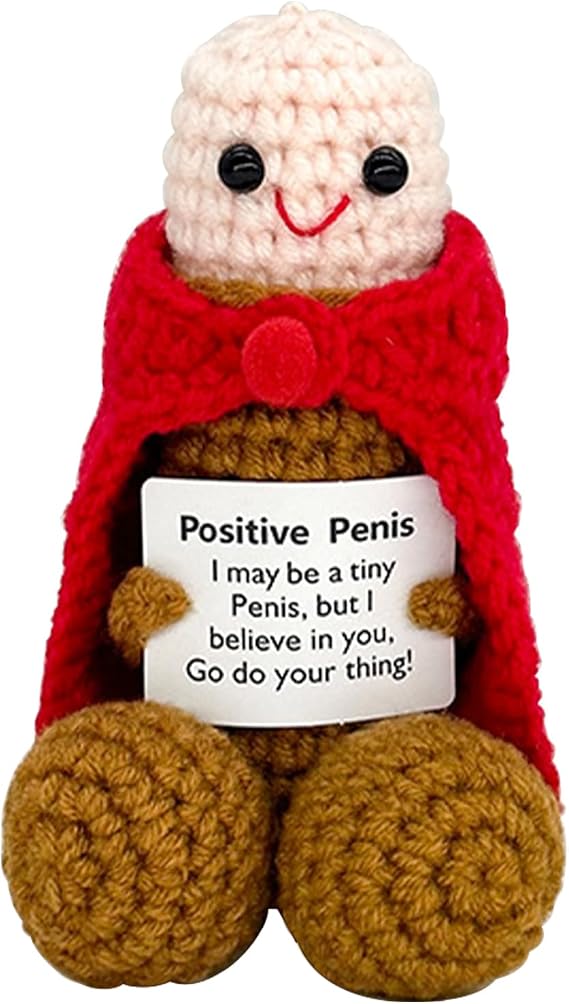 Funny Gifts for Men and Women, Handmade Crocheted Gifts for Friends, Husband, Perfect for Boyfriend, Girlfriend, Christmas, Valentine's Desktop Ornaments (Style D)