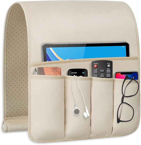 Remote Control Holder for Armchair Caddy, Remote Holder with 5 Pockets