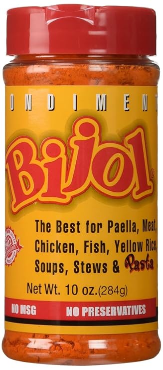 Bijol Condiment, Perfect for Yellow Rice, Paella, Meat, Chicken, Fish, Soups, Stews & Pasta, Substitute for Saffron, 10 Ounce