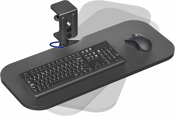 VIVO Black Clamp-on 23 x 10 in Rotating Keyboard Tray, MOUNT-KB04CB
