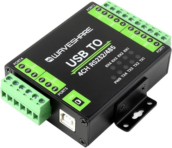 Industrial Isolated USB to RS232/RS485 Converter Adapter, with Original FT4232HL Chip, Supports USB to 4-CH RS232 or USB to 2-CH RS232 + 2-CH RS485, Compatible Linux, Android, Windows 11/10/8.1/8/7