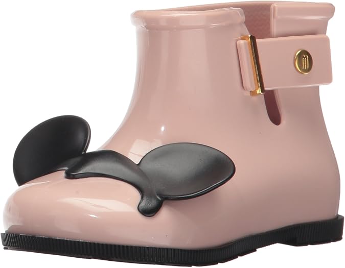 Mini Melissa Girls' Mini Sugar Disney Twins Rain Boot, Blue/Black, 9 Regular US Toddler