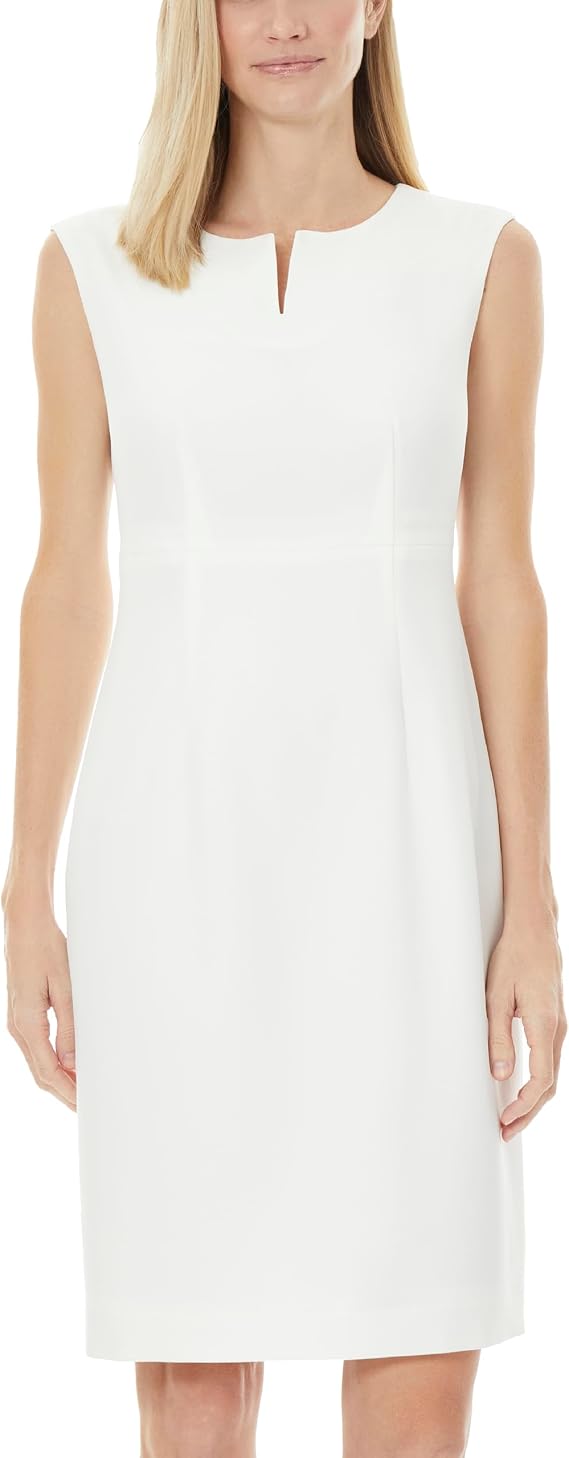 Kasper Women's Sleeveless Sheath Dress with Notch Neckline