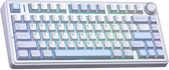 Aula F75 Mechanical RGB TKL Nimbus V3 Switch Wireless Macro Hot Swap Keyboard Ice Blue