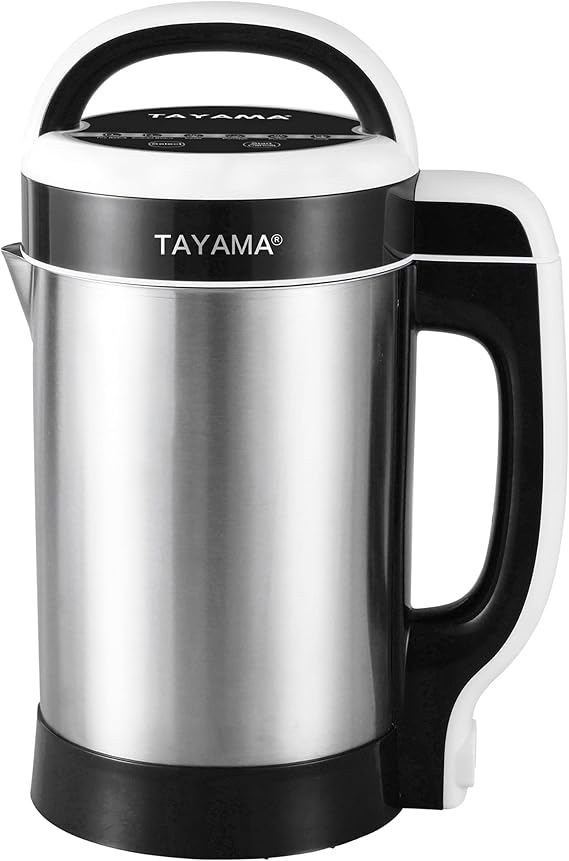 TAYAMA Multi-Functional Stainless Steel Soy and Nutmilk Maker, 1.3L, Black