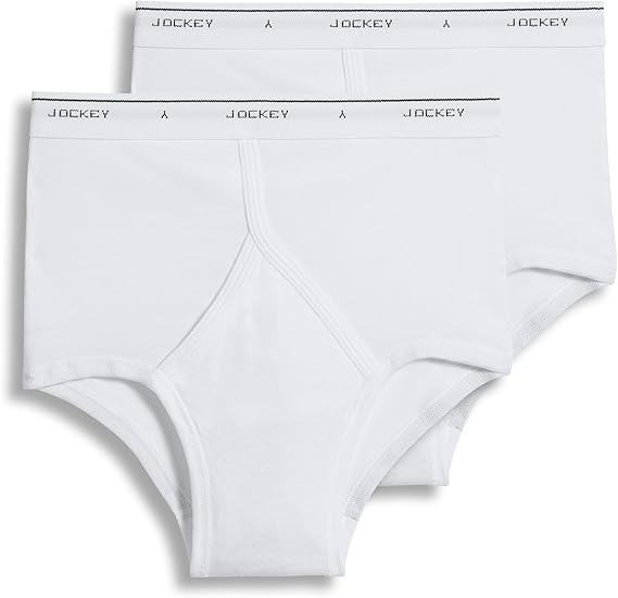 Jockey Men's Underwear Tall Man Classic Brief - 2 Pack, White, 46