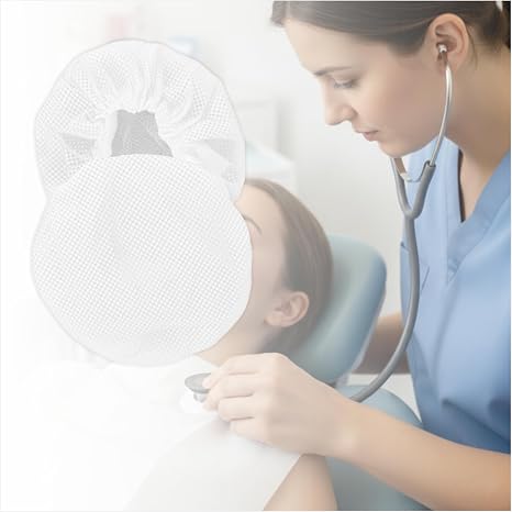 Disposable Stethoscope Covers, Non-Woven Stethoscope Head Sleeves for Home & Clinic, 2.4" Diameter, Pack of 100 (White)