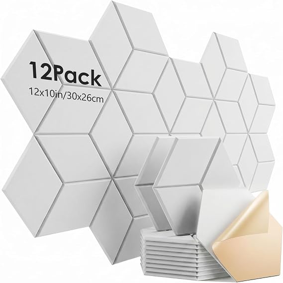 Acoustic Soundproof Panels, Y-Lined Self-Adhesive for Studio