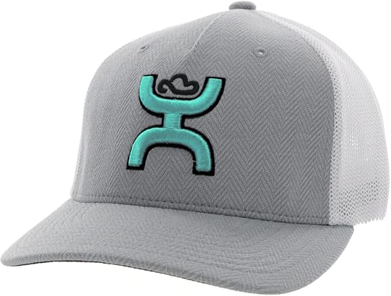 Hooey Men's Coach Logo Embroidered Mesh Back Trucker Cap Grey L XL