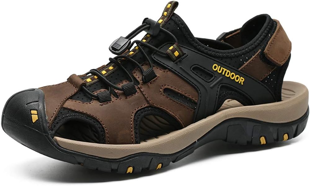 Veslexth Men's Athletic Hiking Sandals Fisherman Summer Outdoor Sport Sandal Shoes Adjustable Amphibious Casual Beach Sandal