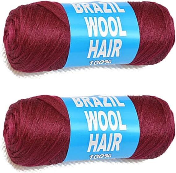 Brazilian Wool Hair 1 Roll Acrylic Yarn for African Hair Braiding Sengalese Twisting Jumbo Braids/Crochet Locs/Wraps/Dreadlocks