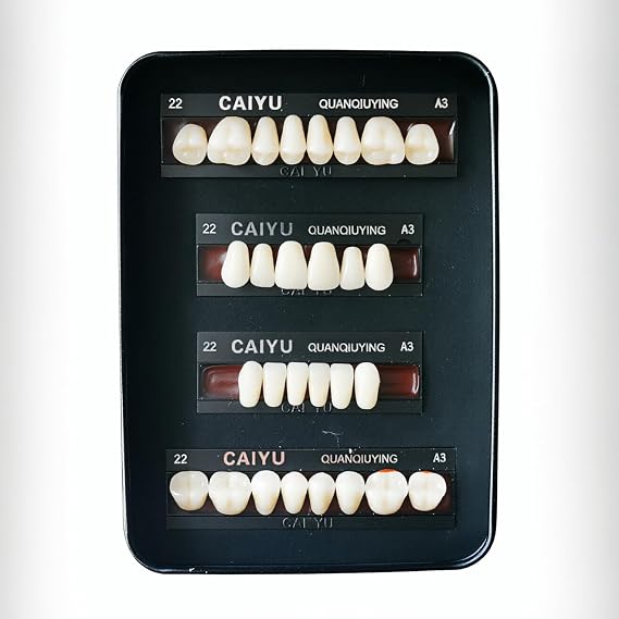 SDent 2 Boxes 2 Layers Synthetic Nano Steel Teeth Multi-Layer Acrylic Composite False Teeth Denture Polymer Polymerial Materials & Full Set & A1 & 1 SET