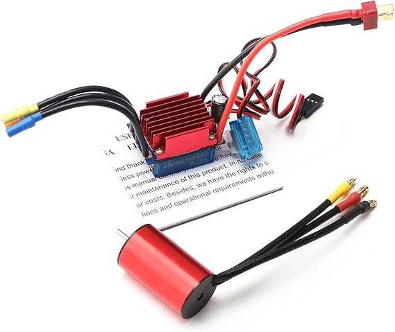 GoolRC S2440 2440 Brushless Motor 4600KV 35A Brushless ESC Electric Speed Controller Replacement for Replacmenet for TRX HSP Wltoys 1/16 1/18 RC Truck 1/16 RC Car Motor