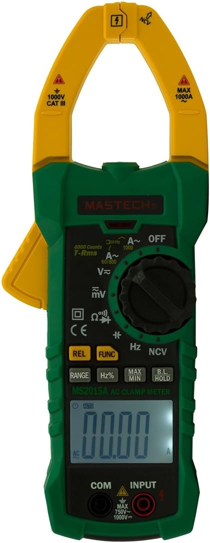 MASTECH MS2015A AC Digital Clamp Meter Multimeter With NCV Large Jaw-40MM 1000A