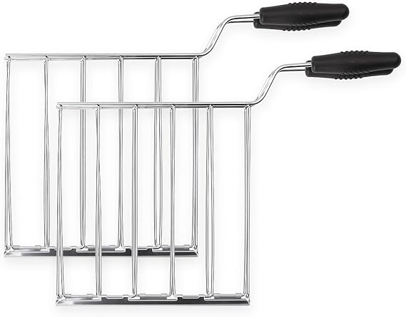 SMEG TSSR01 Sandwich Rack Set 2-Piece Stainless Steel Toasting Cages with Anti-Heat Handles Compatible with SMEG TSF01 & TSF03 Toasters
