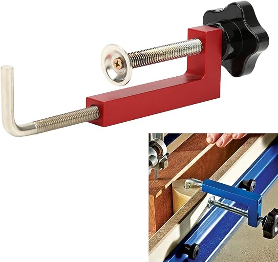 Adjustable G Clamp Aluminum Alloy Woodworking Fixed Clamps Hand Tool for Universal Fence Clip, Designed for Industrial Supplies, High Performance (Red)