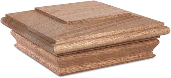 Woodway Flat Top Post Cap, fits 5.5" Post, in Premium Mahogany, Pack of 8