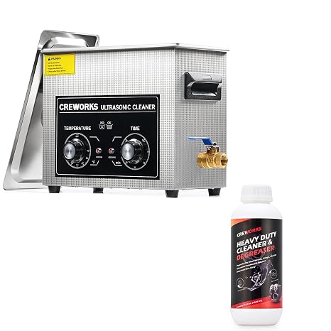 6L Ultrasonic Cleaner with Heater and Timer & 34 fl oz Ultrasonic Cleaning Solution 1:10 Dilution