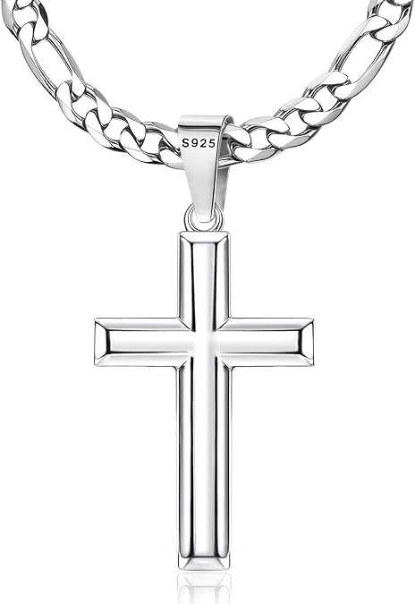 MILACOLATO 925 Sterling Silver Cross Necklace for Men Women 16-30 Inches