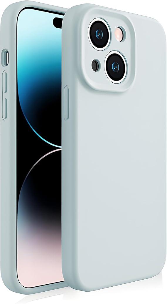 ZEZHOU Design for iPhone 15 Case - Upgrade Defender Silicone [Full Covered Camera] [Soft Anti-Scratch Microfiber Lining] Shockproof Slim Thin Protective Phone Case for iPhone 15 6.1", Light Blue