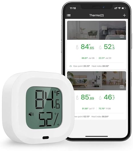 Bluetooth Thermometer Hygrometer, Smart Humidity Temperature Sensor