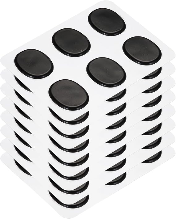 MECCANIXITY 48 Pcs Drum Dampeners Gel Pads Silicone Mute Pads Drum Silencers Drum Dampeners Moon Gels Black 33x26x3mm for Drums Cymbals Tone Control