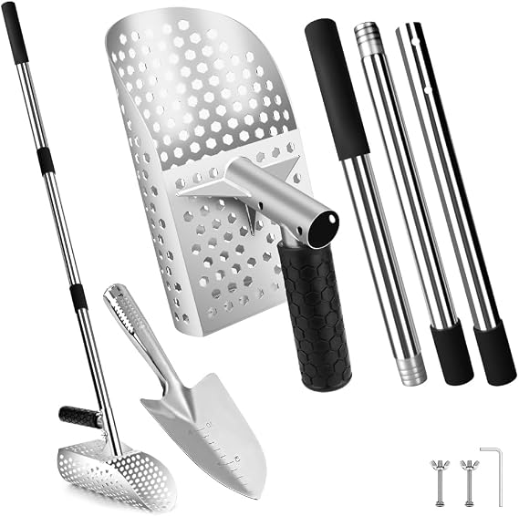 Sand Scoop for Metal Detecting, Stainless Steel with Long Handle