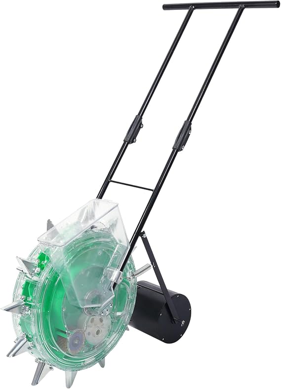 Manual Seeder, Hand-push Roller Sowing Machine with 12 Spouts 2.36-6.3in, Corn Seed Planter Tool for Corn Peanut, Fertilizer Applicator Row Planter Corn Precision Garden Planter Seeder(13.5CM Apart)