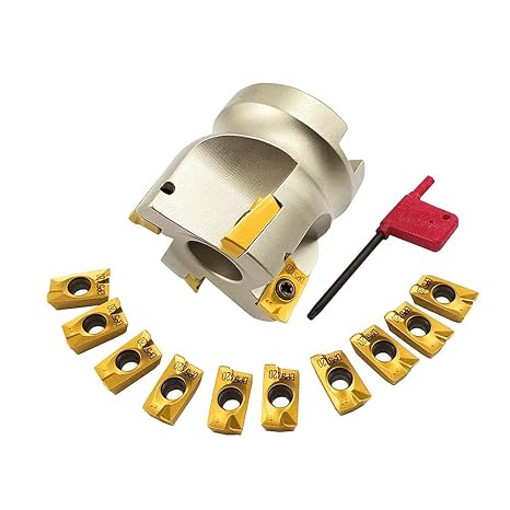 GBJ BAP400R Milling Kit Stable CNC Milling with APMT1604PDER Inserts | 1.97in BAP400R-50-22-4T face mill cutter matched 10pcs APMT1604PDER-DP carbide inserts for face and shoulder steel milling