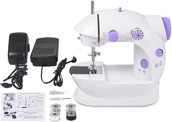 Sewing Machine Portable Sewing Machine Mini Home 2 Thread 2 Speed, Compact Electric Sewing Machine for Beginners DIY with Japanese Instruction Manual