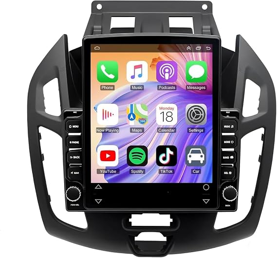 4G+64G - Double Din Car Stereo Radio for Ford Transit Connect 2014-2018 | 9.7" HD Touch Screen Car Audio Receiver with CarPlay Android Auto GPS Bluetooth WiFi SWC FM AUX-in,Backup Camera