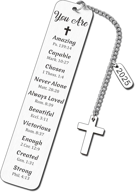 Christian Stocking Stuffer - Baptism Gifts for Girls Teenage Boys Teen Confirmation Bible Bookmark for Son Daughter Religious Present for Women Men Bible Verse Church Stuff Teens Christmas Ideas