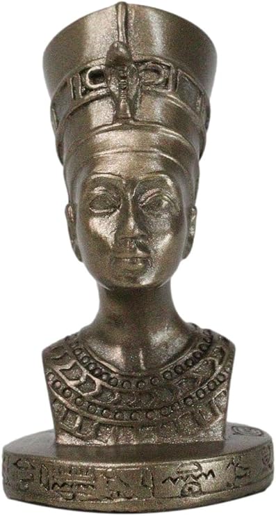 Ebros Gift Classical Egyptian Queen Nefertiti Bust Figurine Miniature Sculpture with Hieroglyphic Base