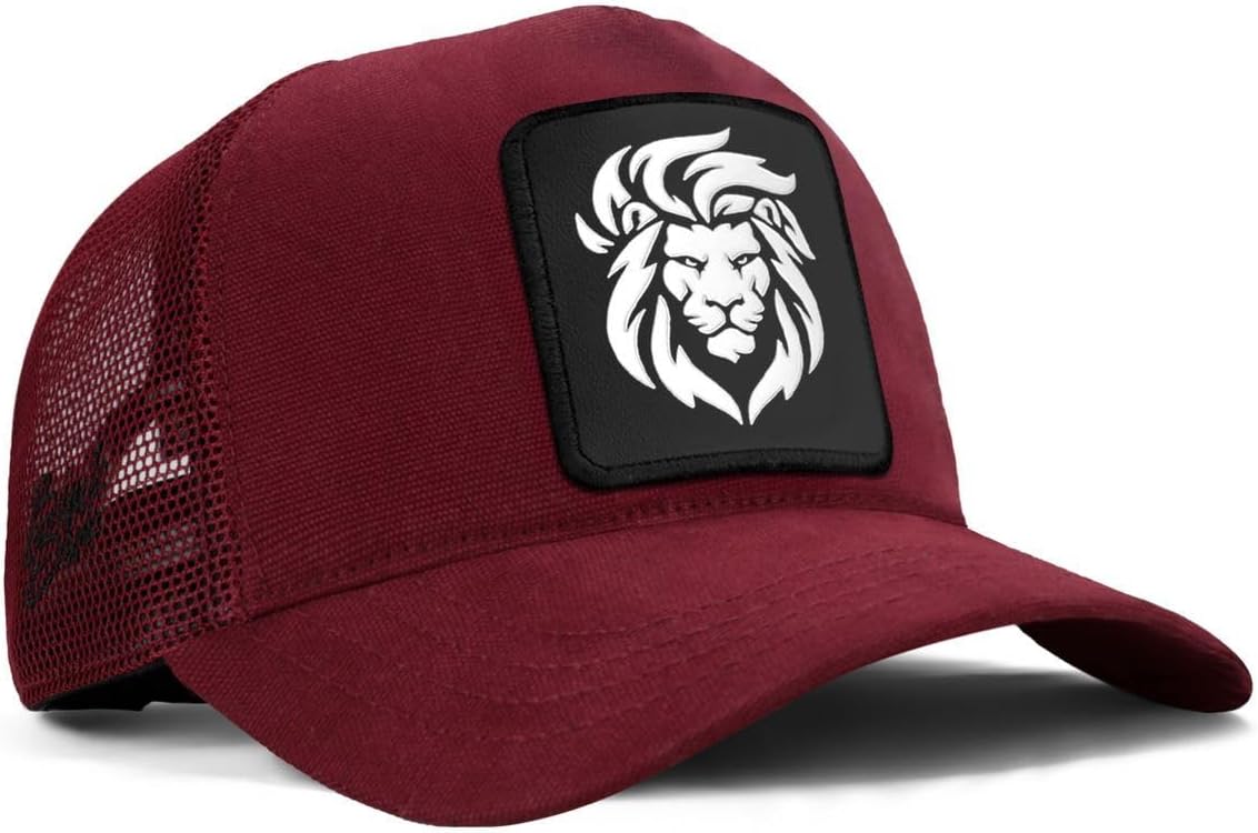 Aslan Logolu Bordo Trucker Şapka